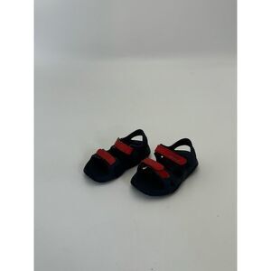 Crocs Kids Size 6 Adjustable Hook Loop Sandals Red Navy